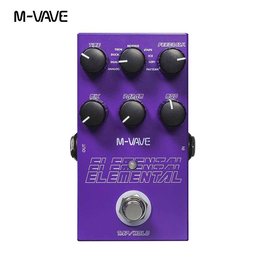 M-Vave Elemental Digital Delay Pedal 9 Different Delay Guitar Effects image 3