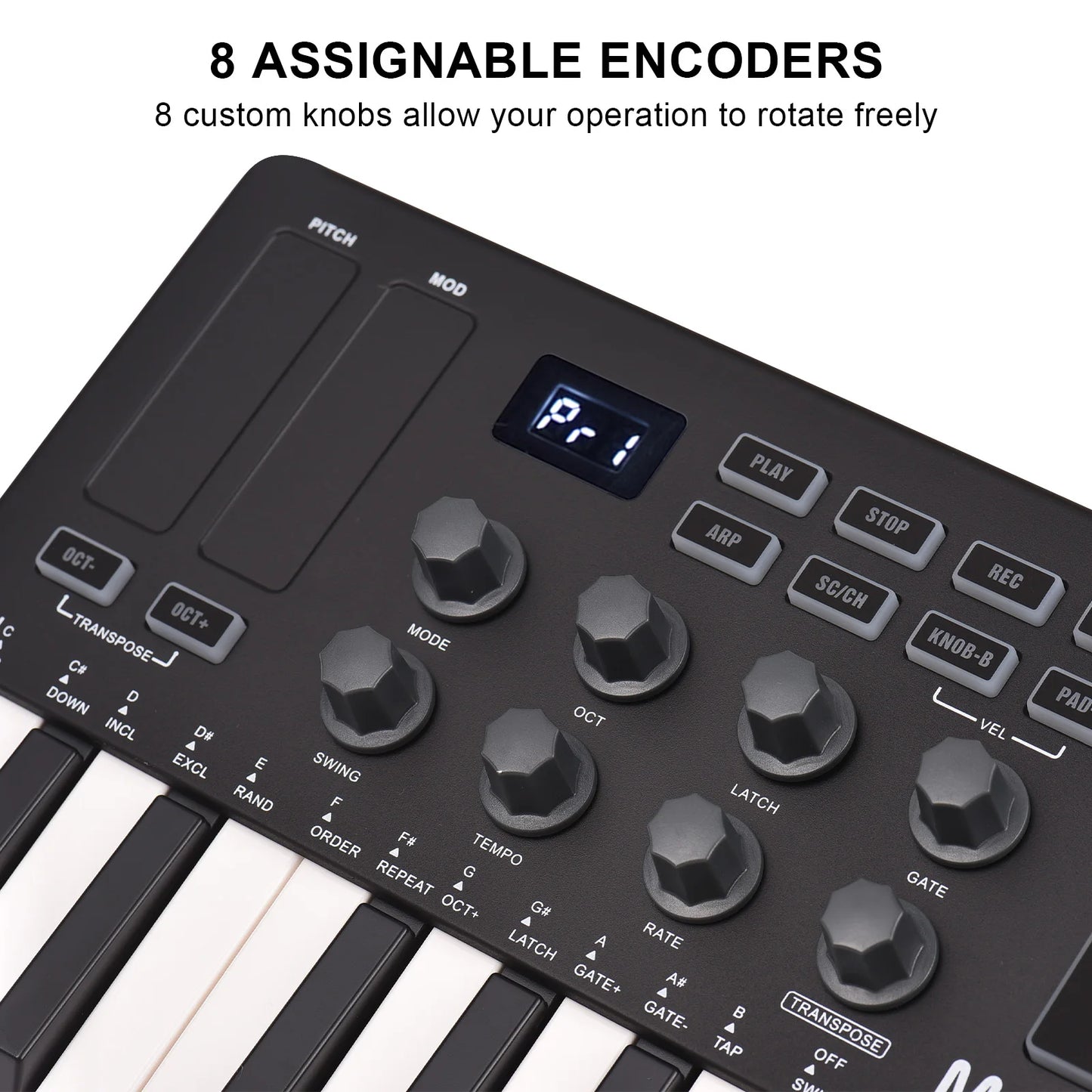 M-VAVE 25-Key MIDI Controller Keyboard Portable Music Arranger Keyboard RGB image 14