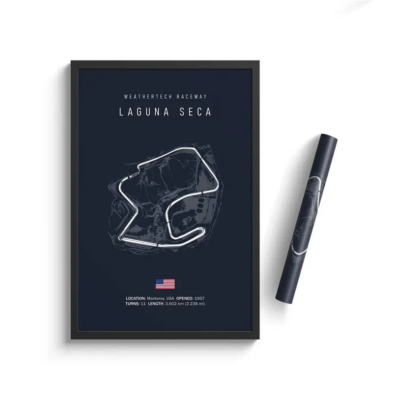 Laguna Seca F1 Track Circuit Wall Art Aesthetic Motorsport : No frame image 0