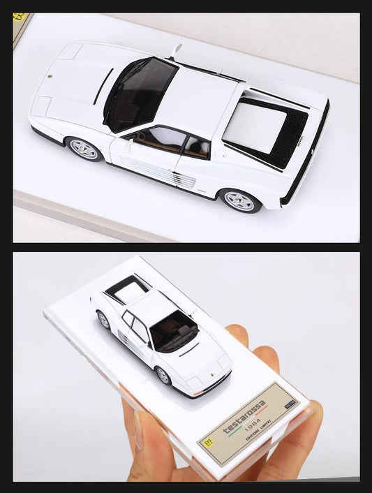 DMH 1:64 Testarossa White Resin Model Car Limited Edition image 1