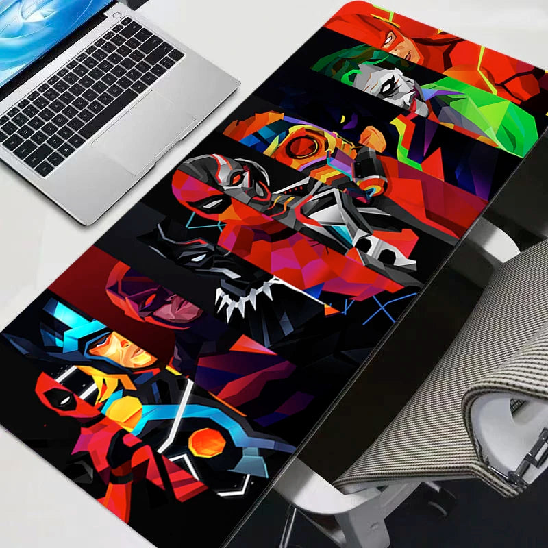 Superheroes Cartoon Illustration Gaming Desk mat image 0