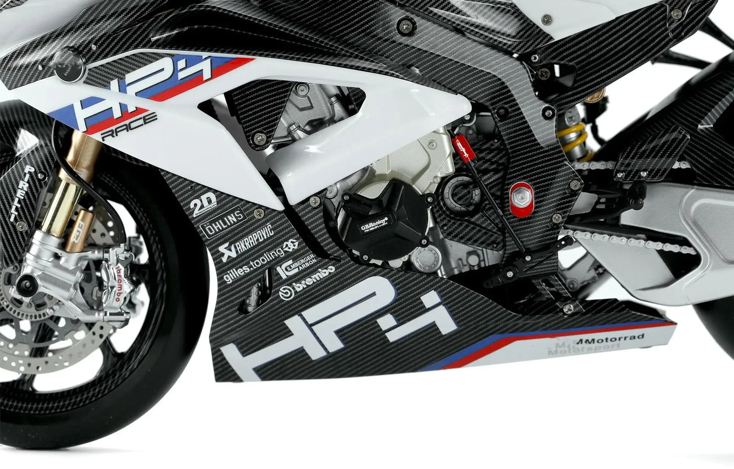 MENG MT-004S BMW HP4 1/9 Scale Motorcycle Series Pre-coloured Edition Model Kit image 4