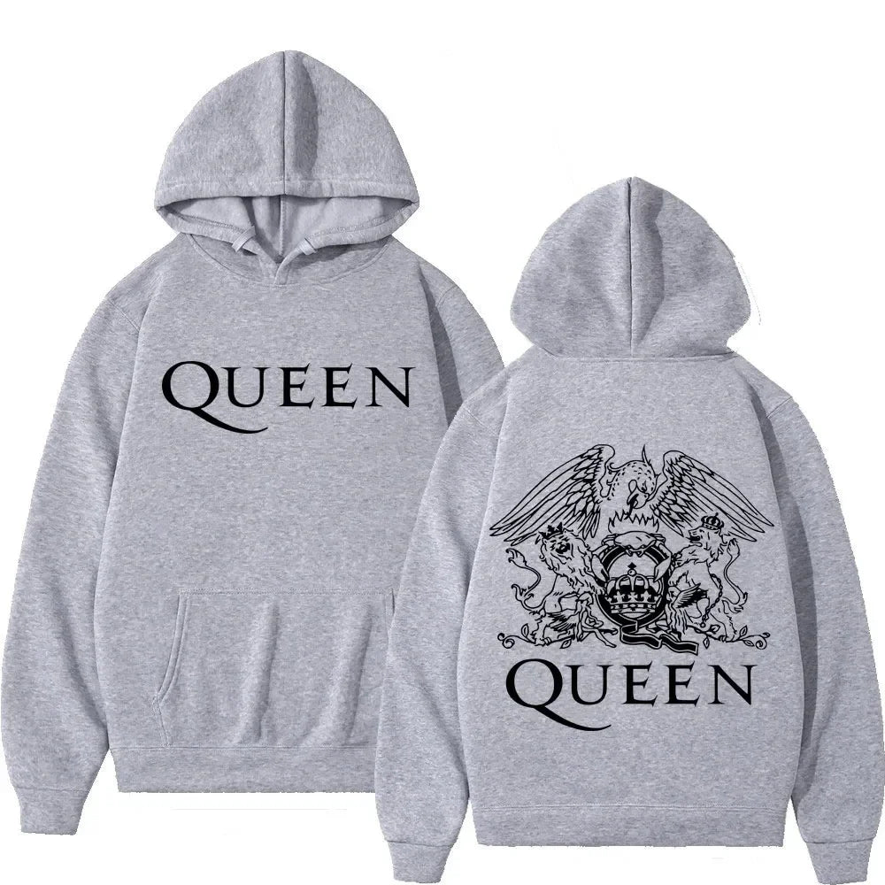 Queen Rock band Unisex Pullover Hoodie Grey image 0