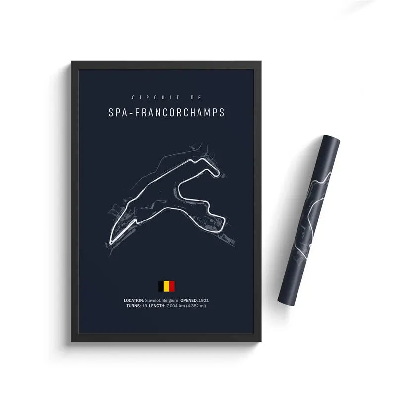 SPA- Francorchamps F1 Track Circuit Wall Art Aesthetic Motorsport : No frame image 0