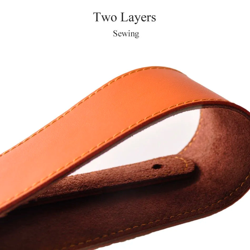 Genuine Brown Leather Guitar Strap With Soft Adjustable Strap image 1