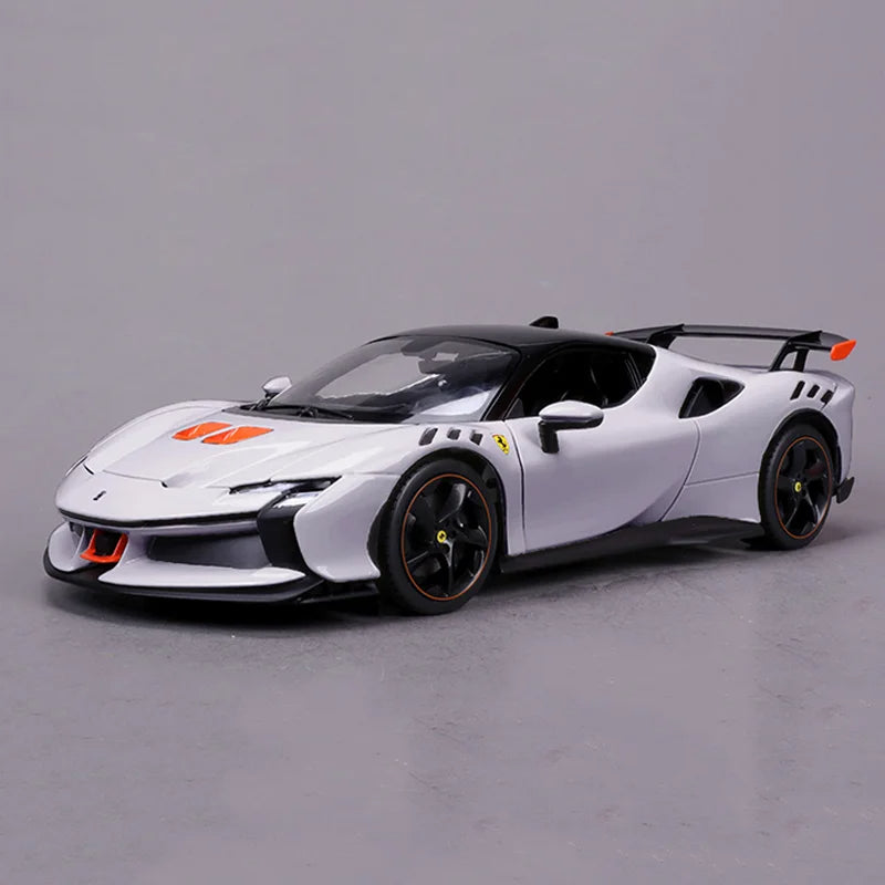 Bburago Ferrari SF90 XX White Stradale 1:18 Diecast Model Car image 0