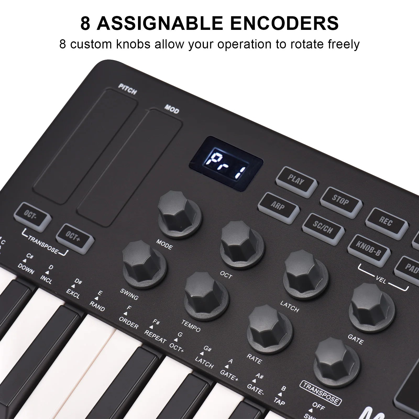 M-VAVE 25-Key MIDI Controller Keyboard Portable Music Arranger Keyboard RGB image 14