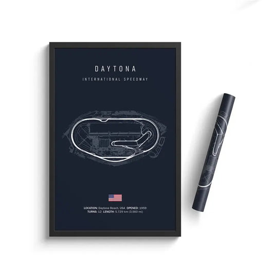 Daytona F1 Track Circuit Wall Art Aesthetic Motorsport  : No frame image 0