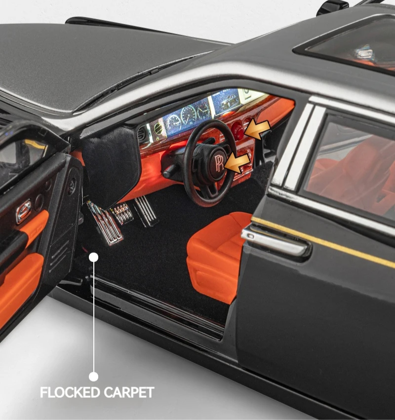 Rolls Royce Phantom Black & Silver Model Car 1:18 image 4