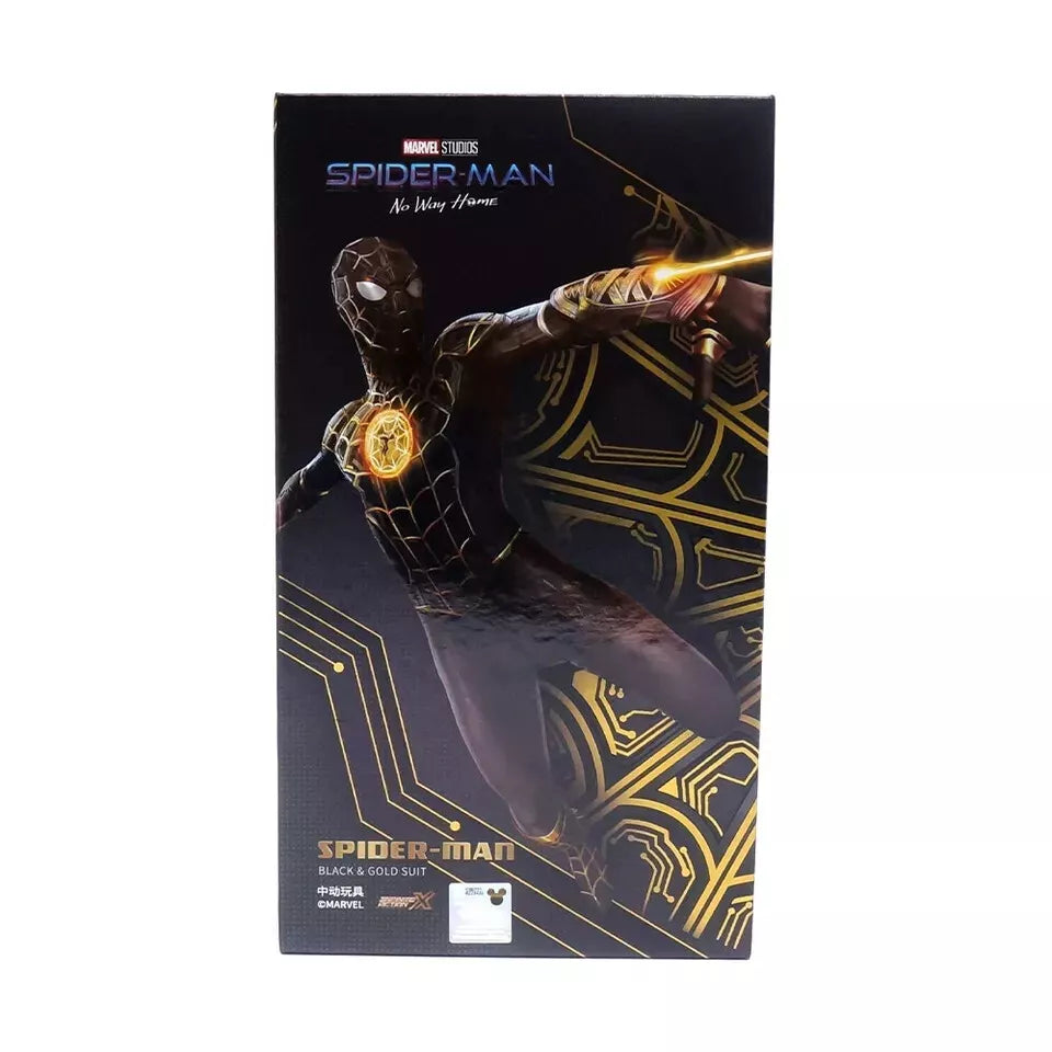 ZD Toys Marvel Spiderman No Way Home Intergrated Black Gold Suit Action Figure image 3