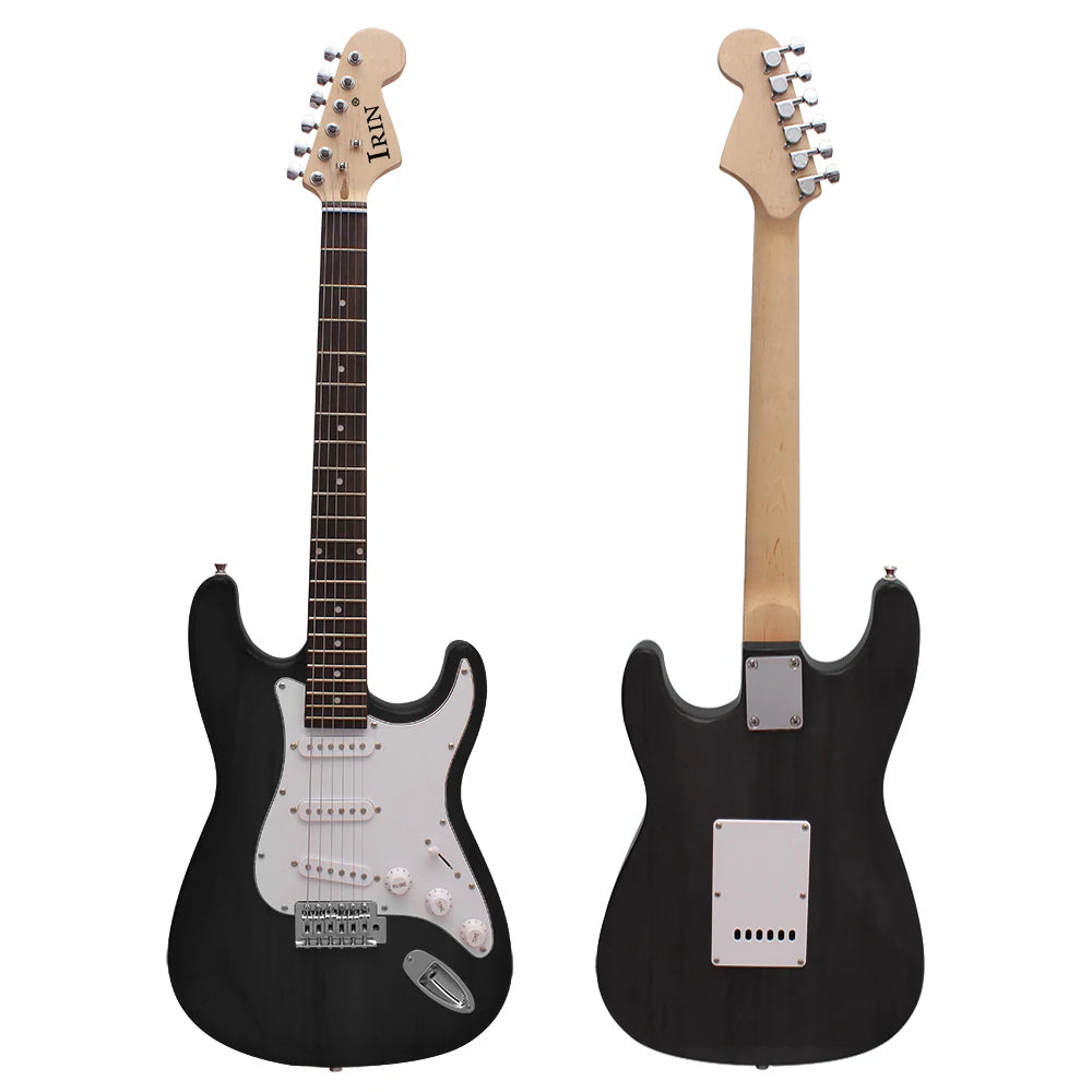 IRIN ST Black Electric Guitar 6 String 39 Inch 21 Frets Basswood Body image 0
