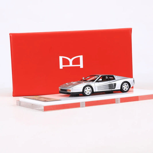 DMH 1:64 Testarossa Silver Resin Model Car Limited Edition image 0