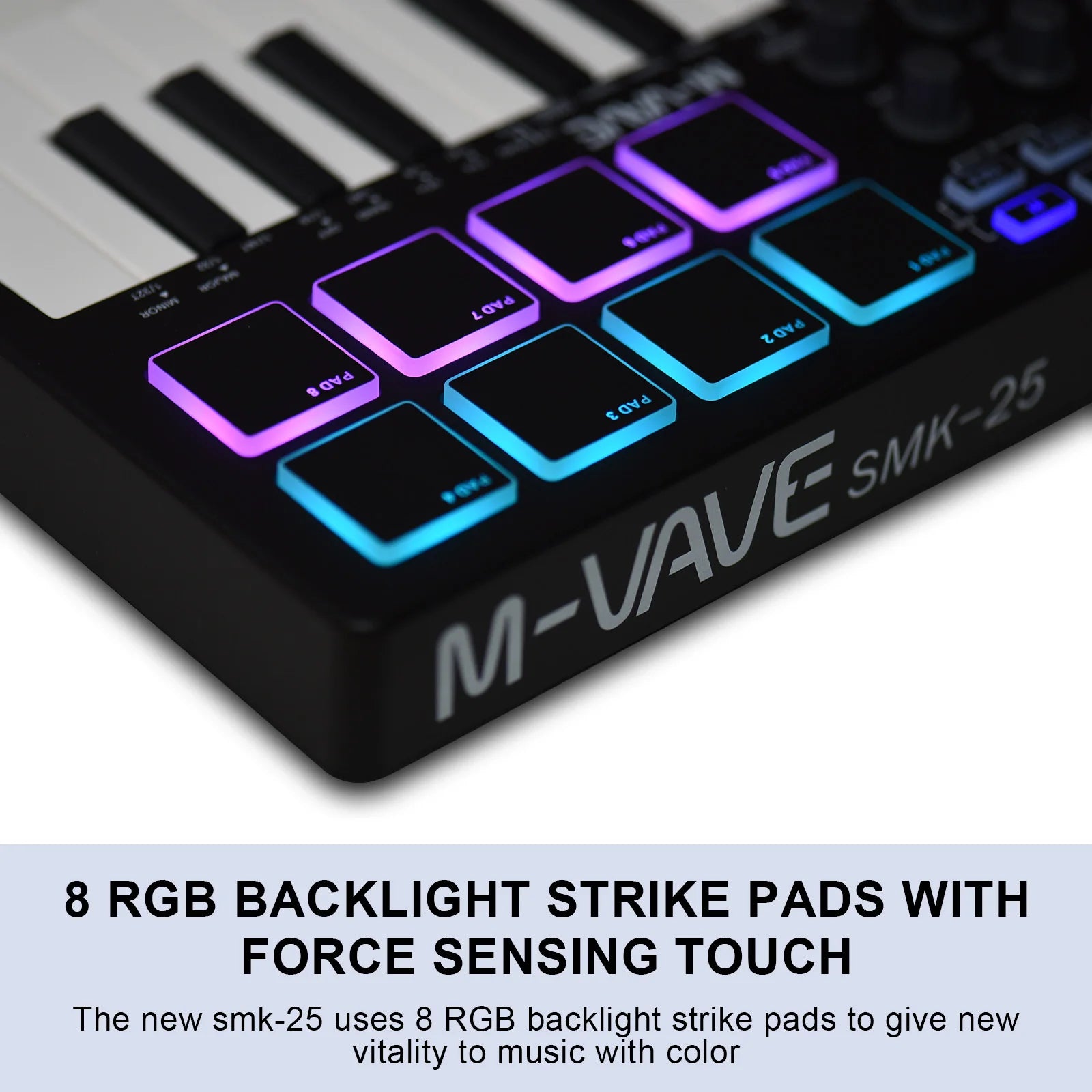 M-VAVE 25-Key MIDI Controller Keyboard Portable Music Arranger Keyboard RGB image 6