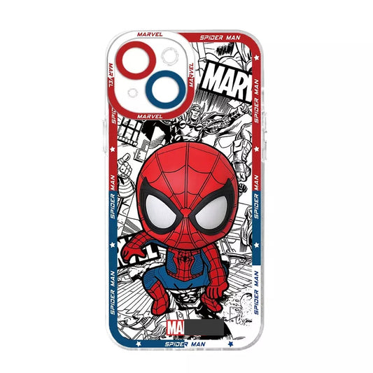 Superhero Spider Cartoon Design Transparent Case for Apple Iphone image 0