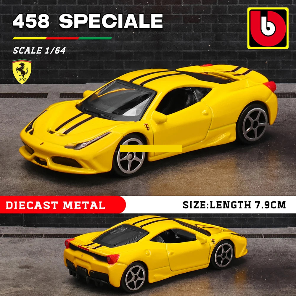 Bburago Ferrari 458 Speciale Yellow 1:64 image 0