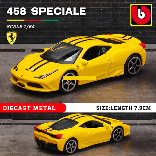 Bburago Ferrari 458 Speciale Yellow 1:64 image 0