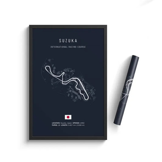 Suzuka F1 Track Circuit Wall Art Aesthetic Motorsport Race Poster : No frame image 0