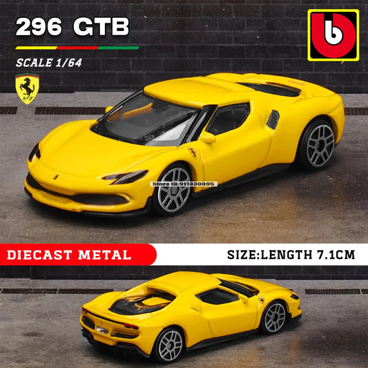 Bburago Ferrari 296 GTB Yellow 1:64 image 0