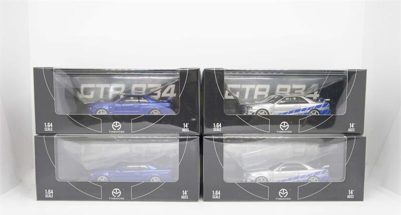 Nissan GTR R34 Time Micro Fast & Furious 1:64 Blue Model Car-With Figure image 3