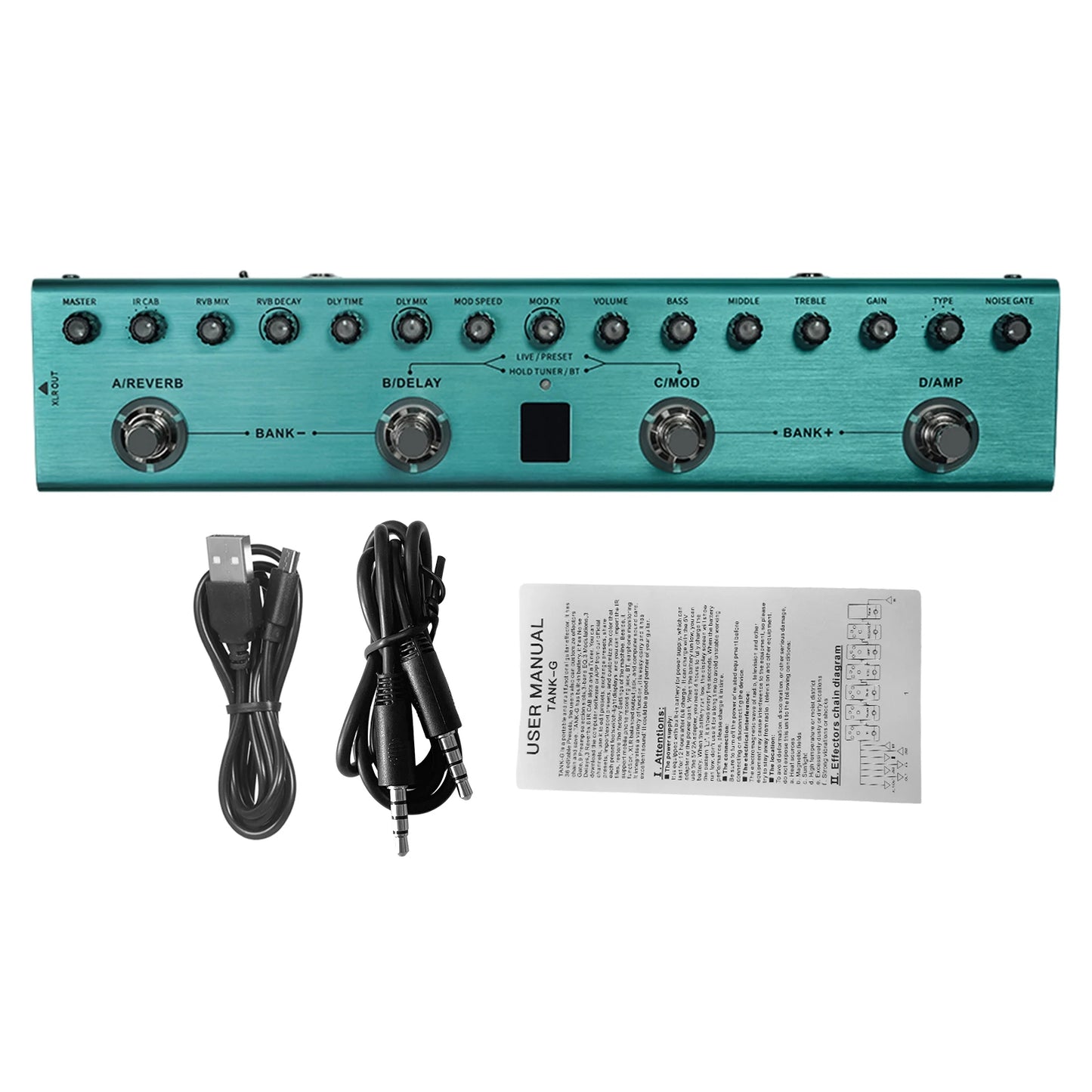 M-VAVE Tank-G Guitar Multi-Effects Pedal Rechargeable 36 Presets image 5