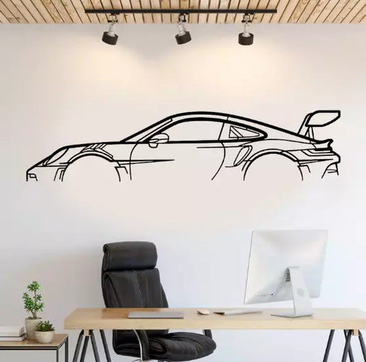 Porsche 911 GT3 Silhouette Wall Vinyl Decal Sticker - 5 sizes & 2 colours image 0