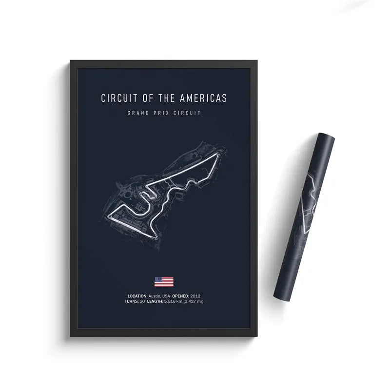 Circuit of Americas  F1 Track Circuit Wall Art Aesthetic Motorsport : No frame image 0