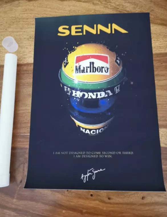 Formula 1 Ayrton Senna Helmet Wall Art Poster image 2