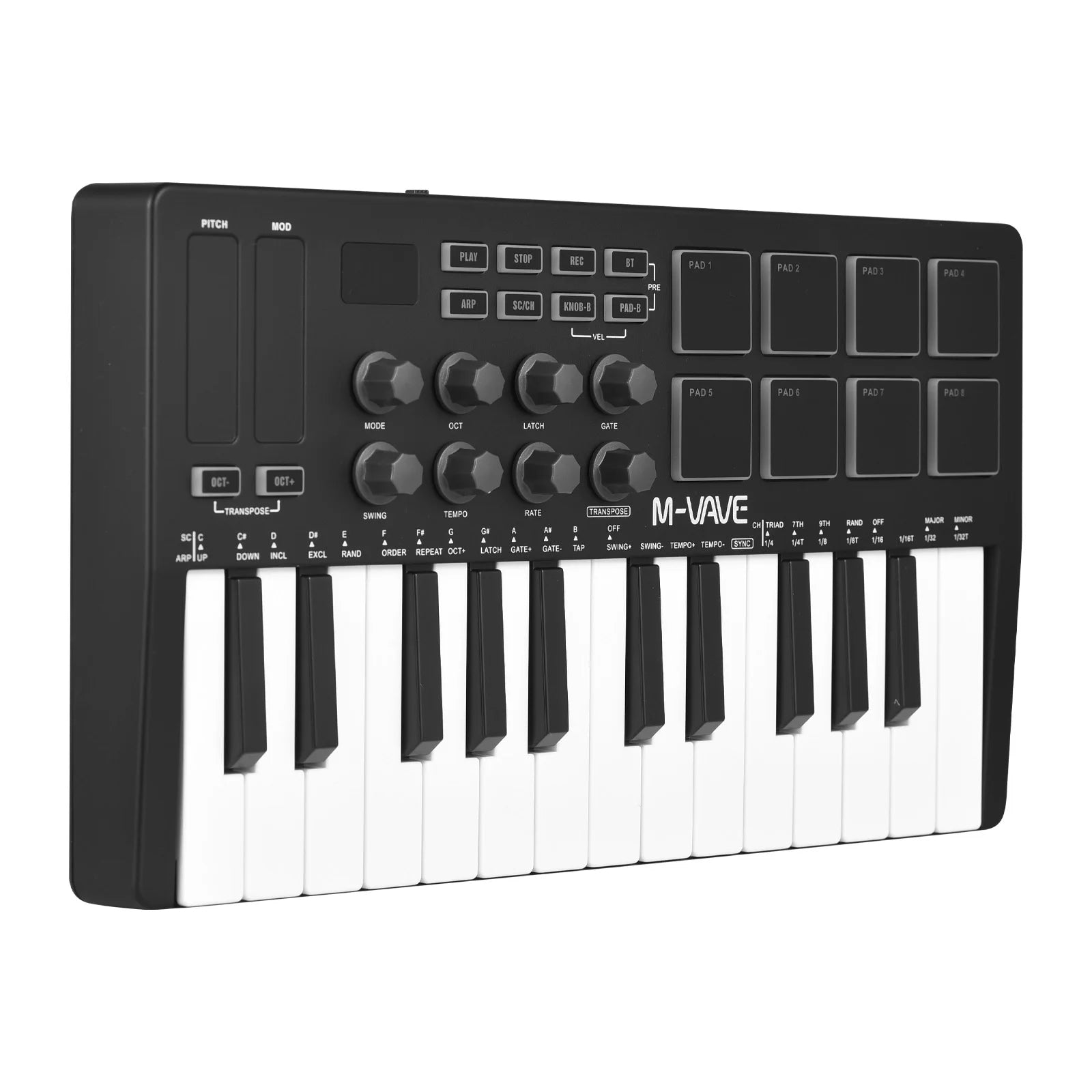 M-VAVE 25-Key MIDI Controller Keyboard Portable Music Arranger Keyboard RGB image 10