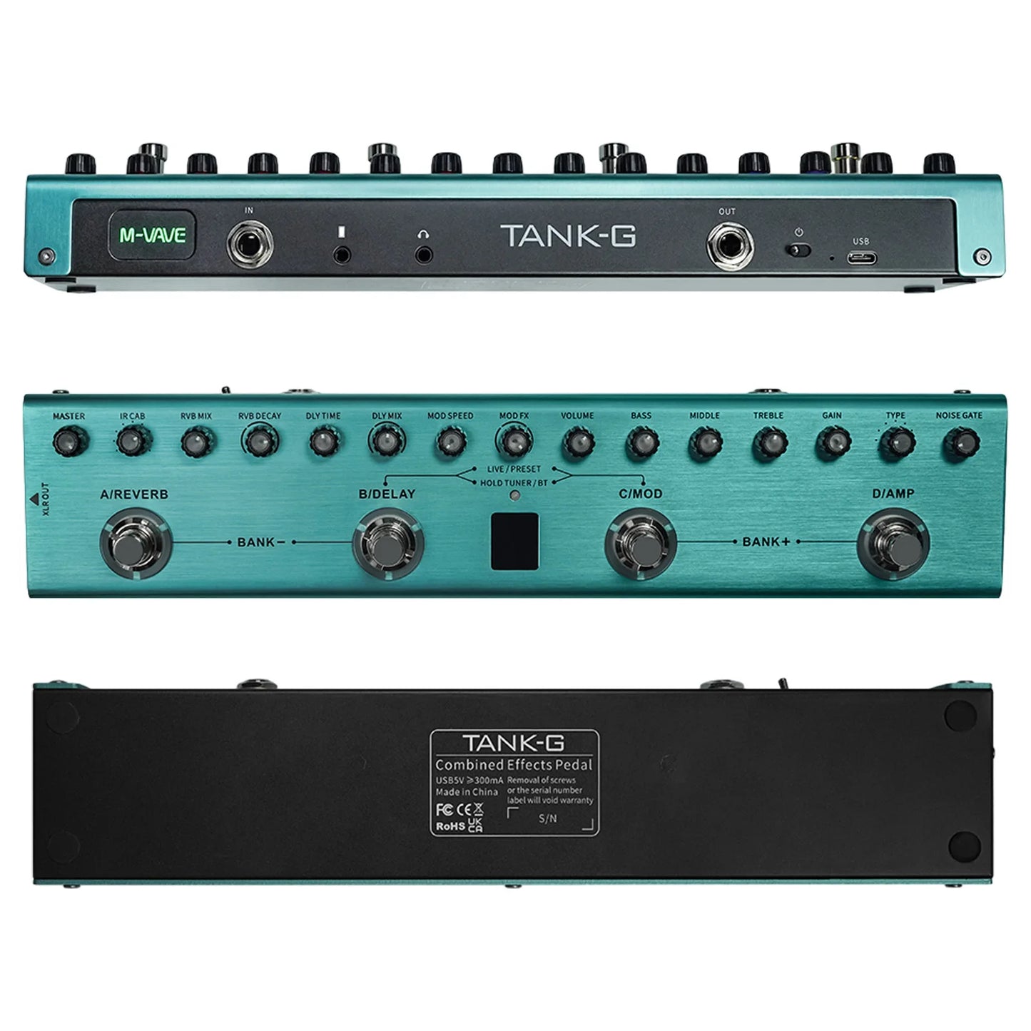M-VAVE Tank-G Guitar Multi-Effects Pedal Rechargeable 36 Presets image 0