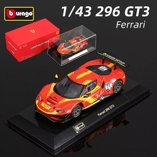 Bburago Ferrari 296 GT3 1:43 Model Car With Acrylic Case image 0