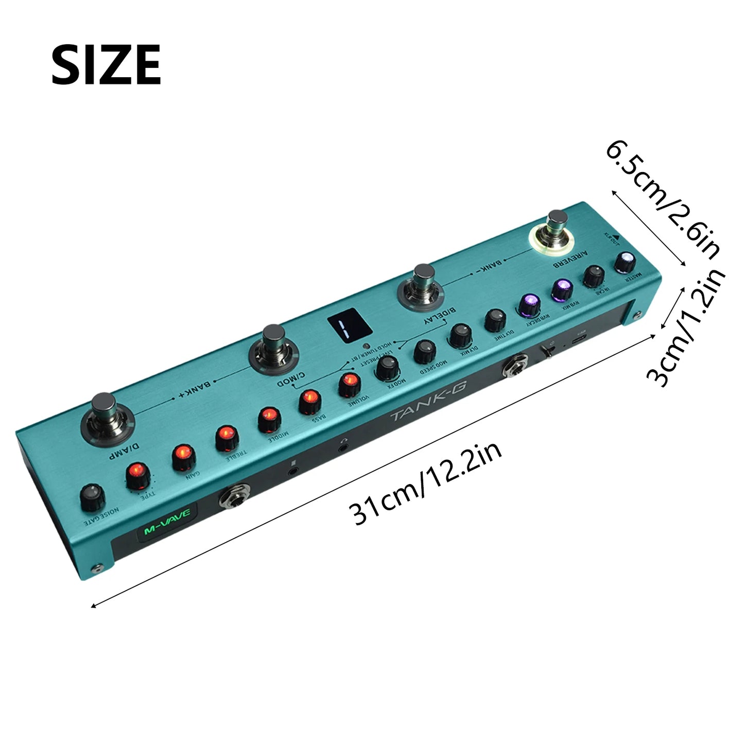 M-VAVE Tank-G Guitar Multi-Effects Pedal Rechargeable 36 Presets image 1
