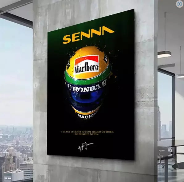 Formula 1 Ayrton Senna Helmet Wall Art Poster image 1