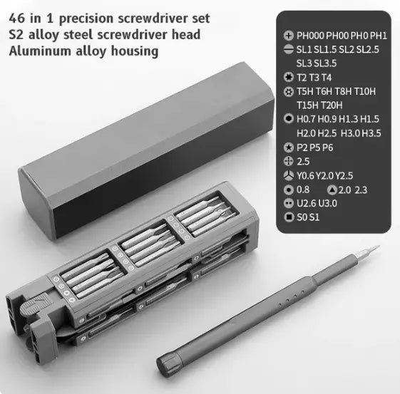 Premium Precision Screwdriver Kit 44 Magnetic Pieces Enclosed Metal Case image 2