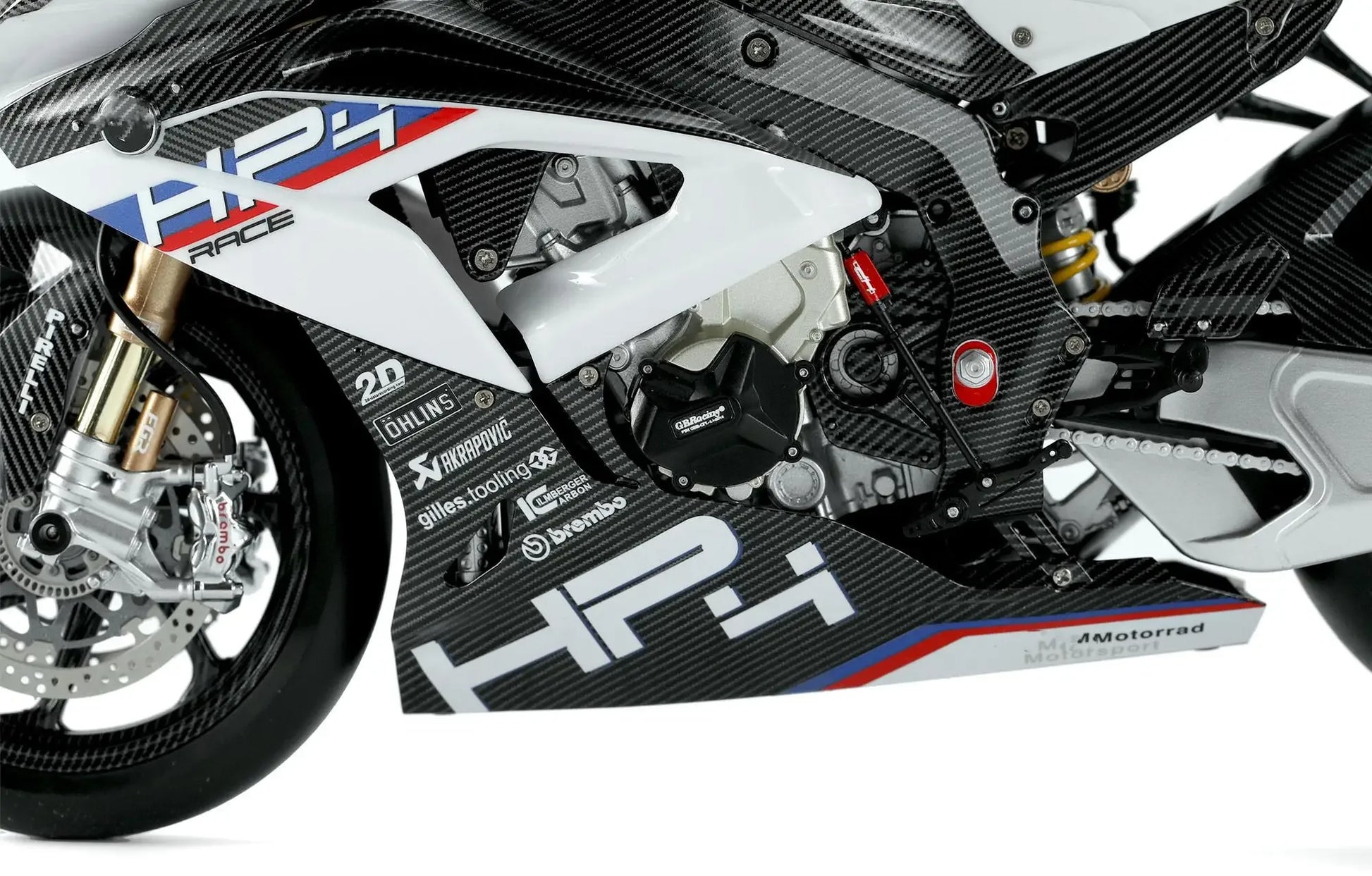 MENG MT-004S BMW HP4 1/9 Scale Motorcycle Series Pre-coloured Edition Model Kit image 4