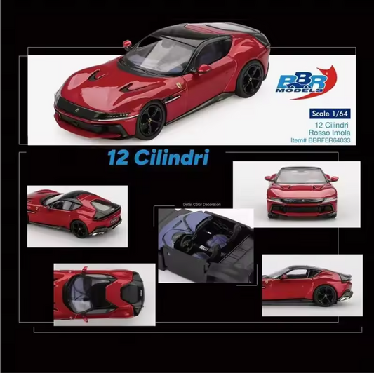 [Pre-order] BBR Model 1:64 Ferrari 12 Cilindri – Rosso Imola – Limited Edition