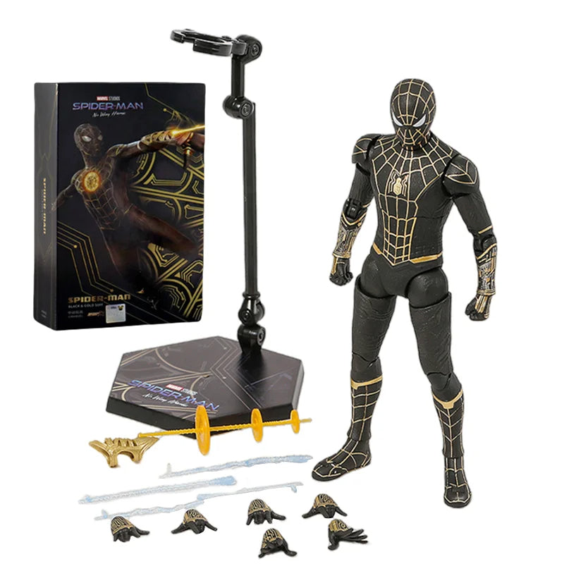 ZD Toys Marvel Spiderman No Way Home Intergrated Black Gold Suit Action Figure image 0