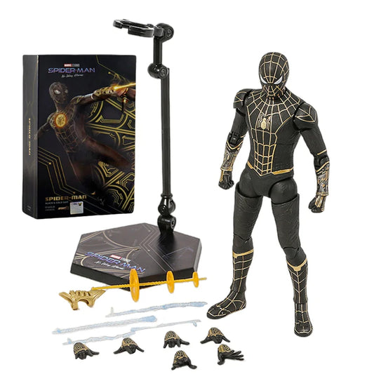 ZD Toys Marvel Spiderman No Way Home Intergrated Black Gold Suit Action Figure image 0