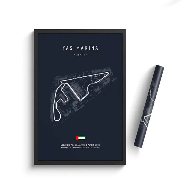 Yas Marina F1 Track Circuit Wall Art Aesthetic Motorsport Race Poster : No frame image 0