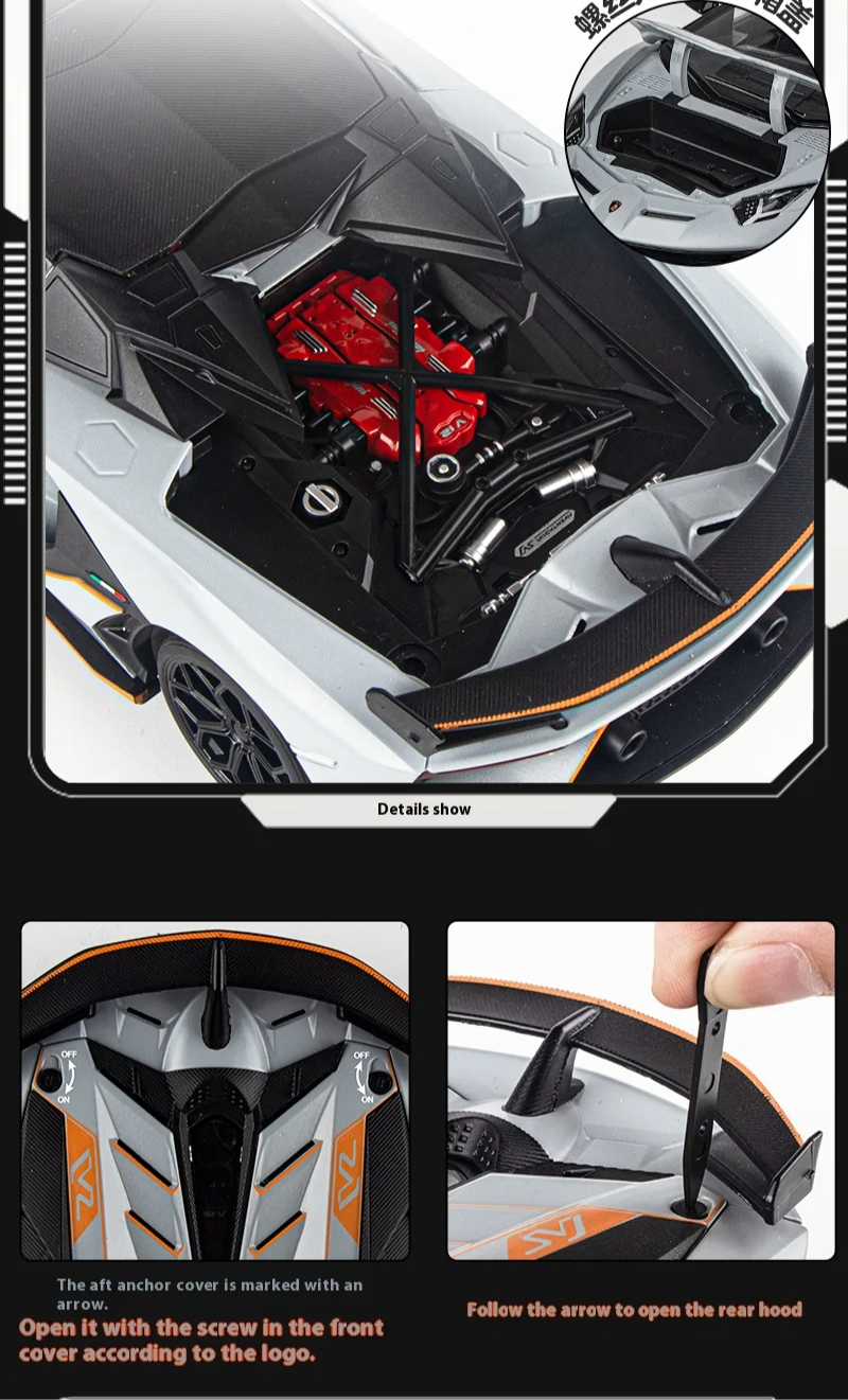 Lamborghini SVJ 63 Grey Hidden Edition 1:18 Model Car image 2