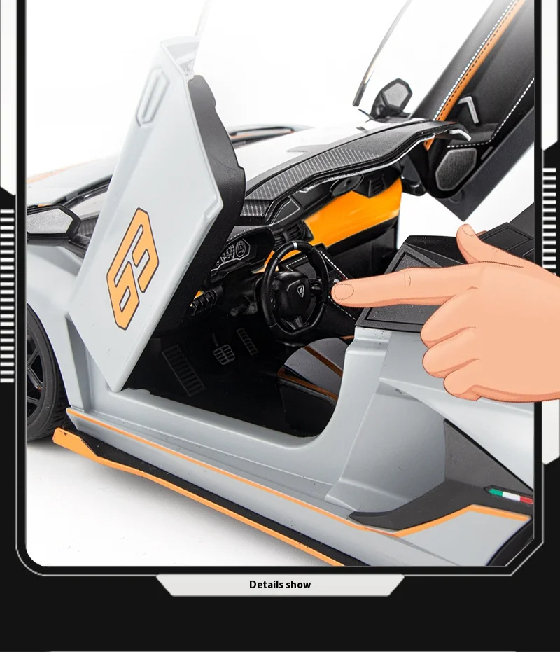 Lamborghini SVJ 63 Grey Hidden Edition 1:18 Model Car image 3