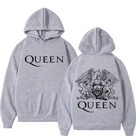 Queen Rock band Unisex Pullover Hoodie Grey image 0