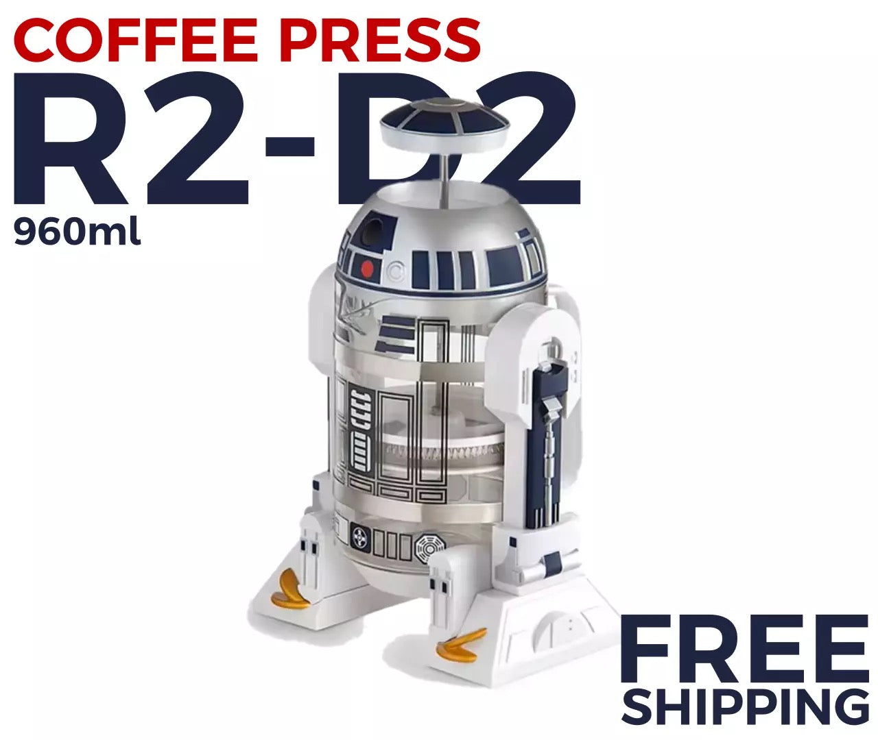 Star Wars R2-D2 Coffee Press 960ml - Brand new image 3