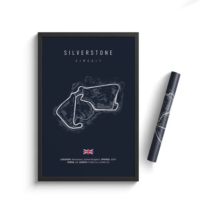 Silverstone F1 Track Circuit Wall Art Aesthetic Motorsport : No frame image 0