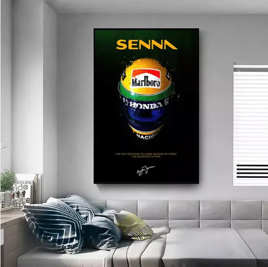 Formula 1 Ayrton Senna Helmet Wall Art Poster image 0