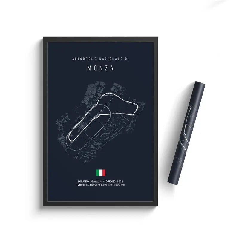 Monza F1 Track Circuit Wall Art Aesthetic Motorsport Race Poster : No frame image 0