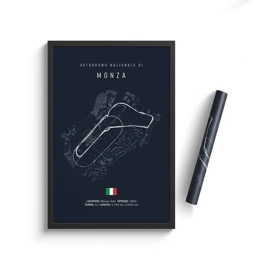 Monza F1 Track Circuit Wall Art Aesthetic Motorsport Race Poster : No frame image 0