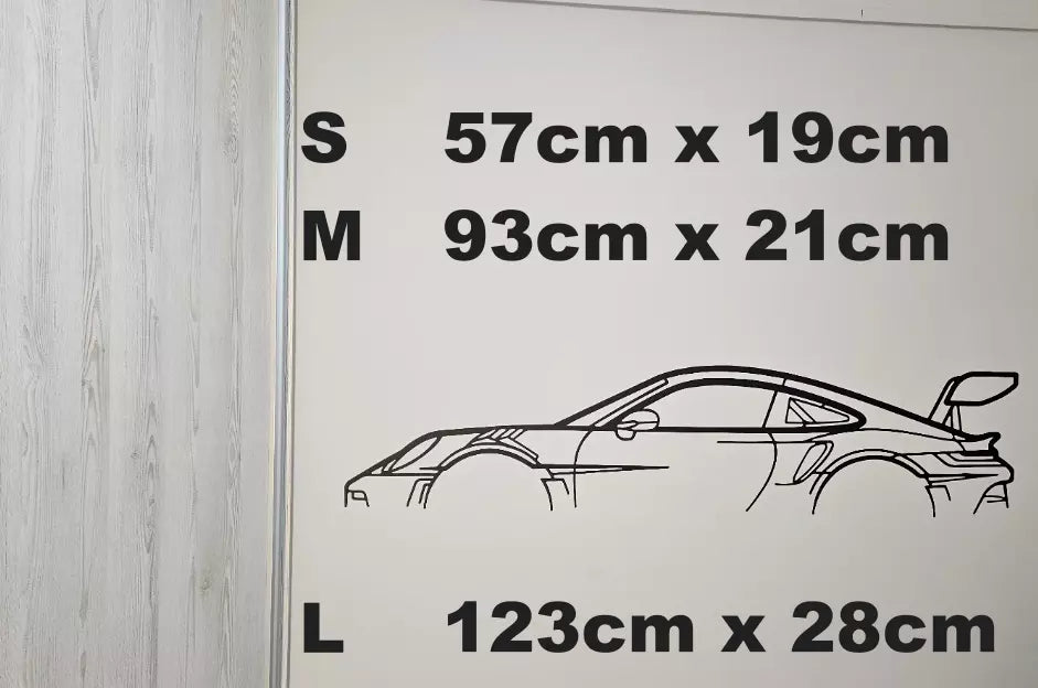 Porsche 911 GT3 Silhouette Wall Vinyl Decal Sticker - 5 sizes & 2 colours image 2