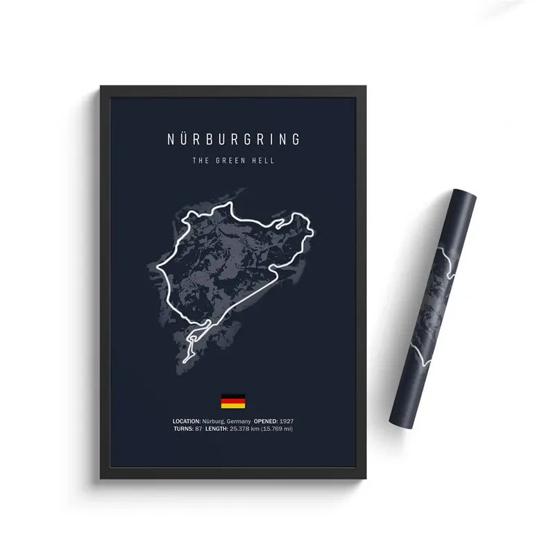 Nurburgring F1 Track Circuit Wall Art Aesthetic Motorsport : No frame image 0