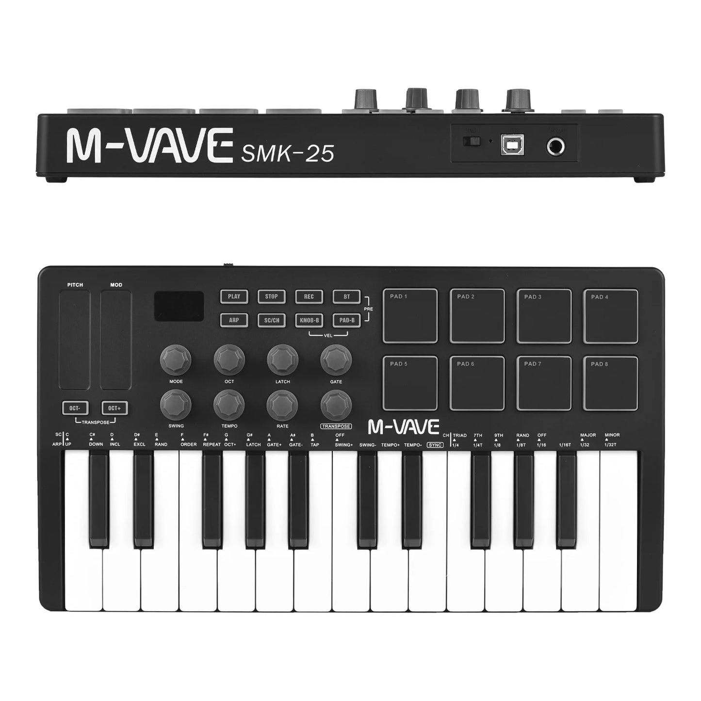 M-VAVE 25-Key MIDI Controller Keyboard Portable Music Arranger Keyboard RGB image 13