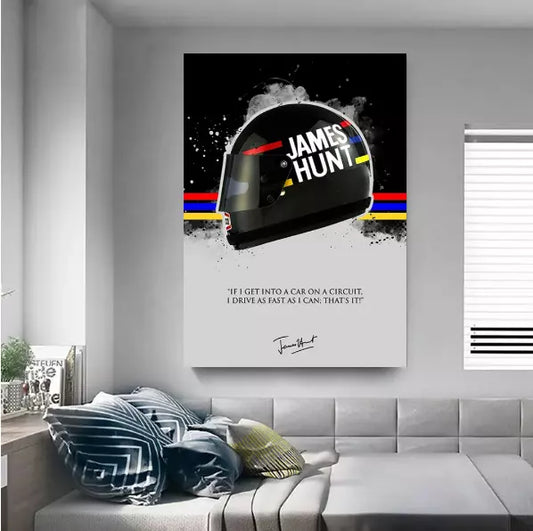 Formula 1 James Hunt Helmet Wall Art image 0